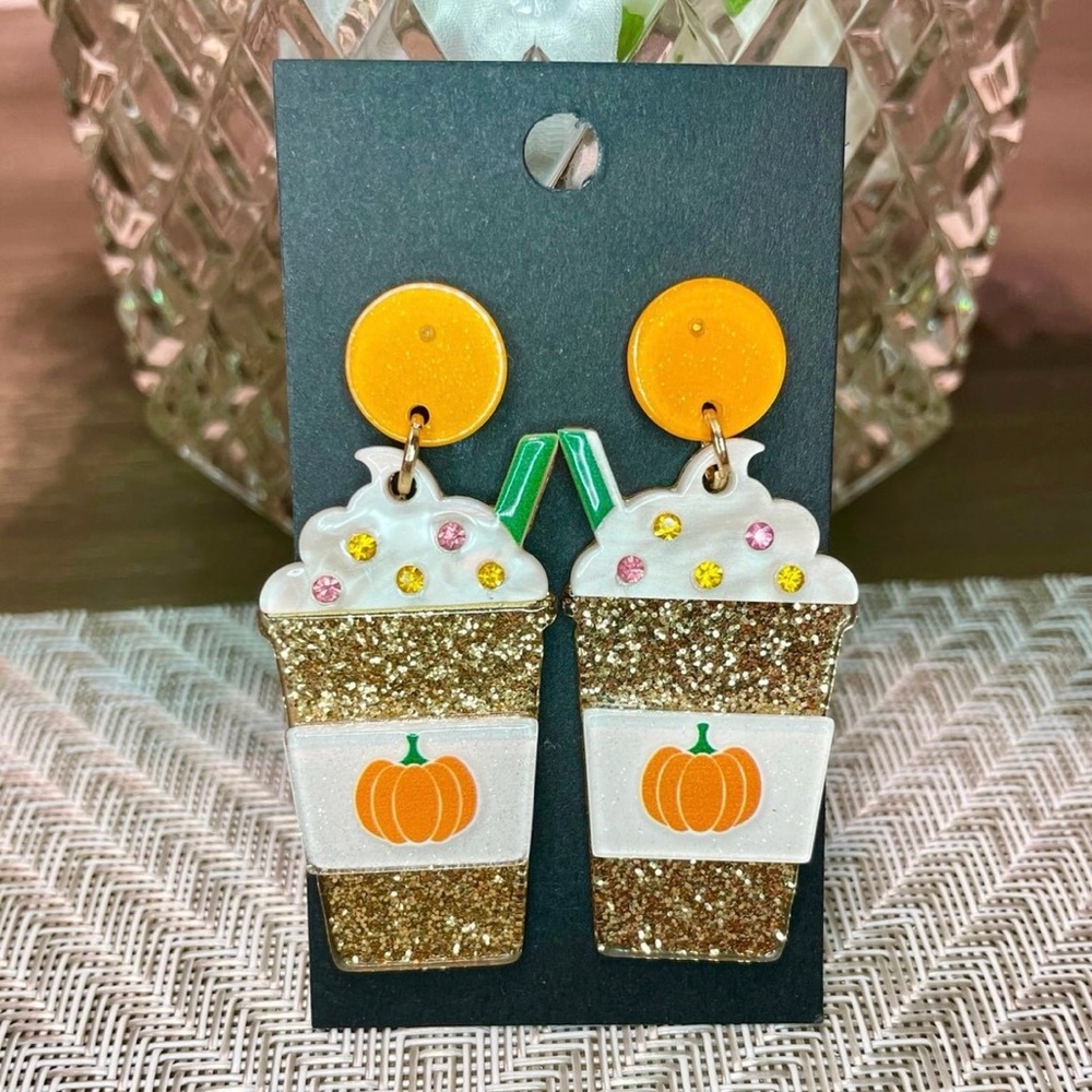 Fall Pumpkin Spice Latte Earrings
